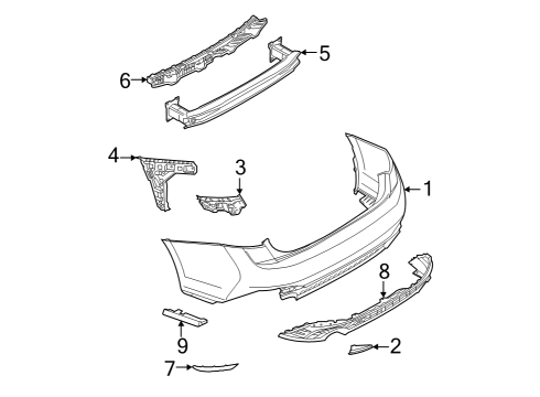 2022 Volkswagen Jetta Bumper & Components - Rear Diagram 1