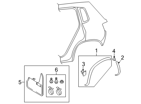2011 Volkswagen Tiguan Exterior Trim - Quarter Panel Diagram 2