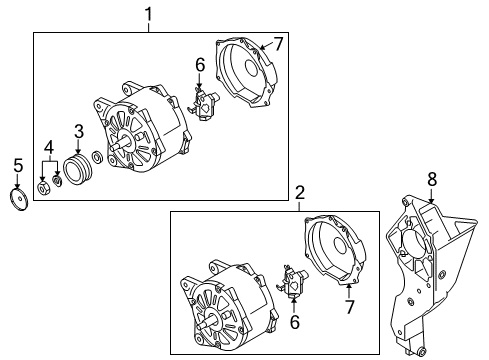 2007 Volkswagen Eos Alternator Bracket Diagram for 022-260-089-M