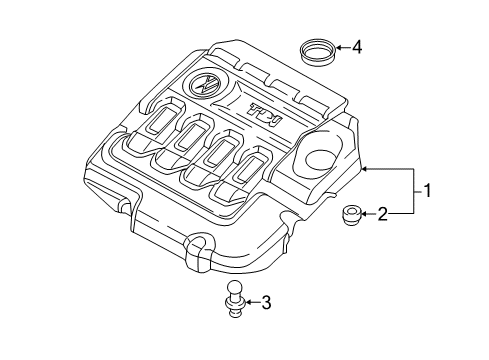 2015 Volkswagen Beetle Engine Appearance Cover Diagram 2