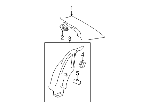 1999 Volkswagen Jetta Interior Trim - Quarter Panels