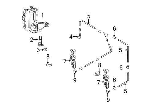 2005 Volkswagen Phaeton Washer Components