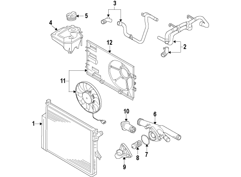 2017 Volkswagen Touareg Cooling System, Radiator, Water Pump, Cooling Fan