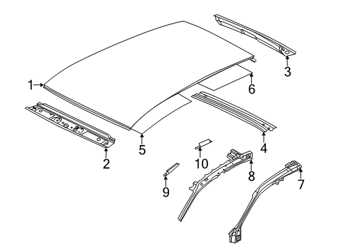 2024 Volkswagen Jetta Roof & Components Diagram 1