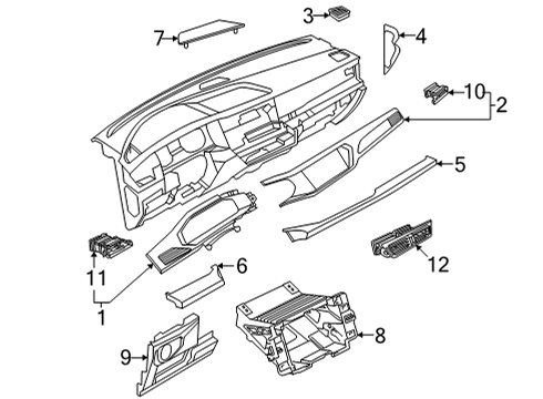 2023 Volkswagen Taos Cluster & Switches, Instrument Panel Diagram 3