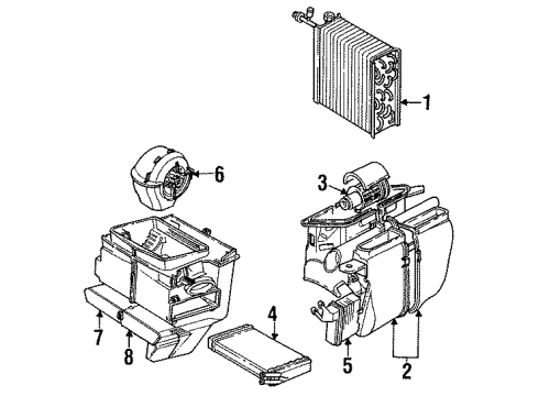 1989 Volkswagen Cabriolet Core Diagram for 171-820-041-A