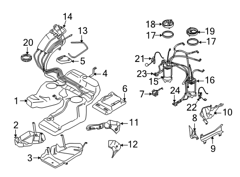 2008 Volkswagen Touareg Fuel Cap Diagram for 7L6-201-550-G