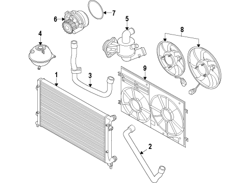 2015 Volkswagen Jetta Cooling System, Radiator, Water Pump, Cooling Fan Diagram 10