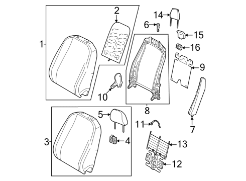 2022 Volkswagen Golf R Front Seat Components Diagram 3