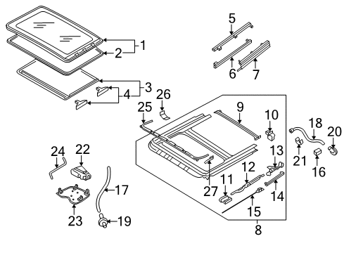 2004 Volkswagen Passat Sunroof  Diagram 2