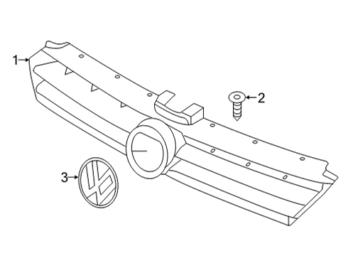 2021 Volkswagen Golf Grille Diagram for 5GM-853-651-AF-ZLL