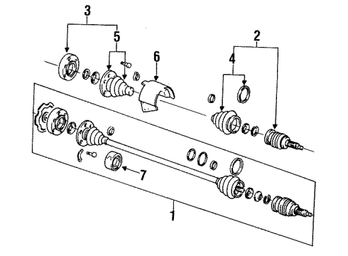 1987 Volkswagen Golf Axle Assembly Diagram for 191-407-274-DX