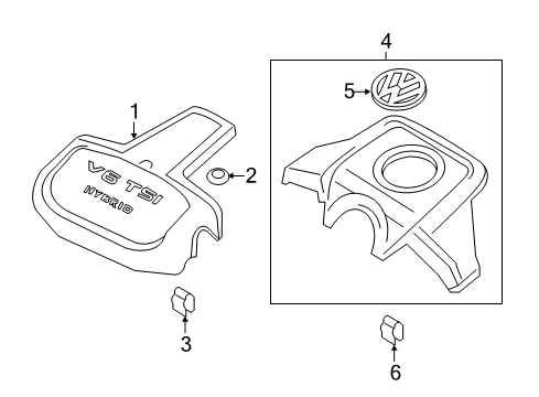 2012 Volkswagen Touareg Engine Appearance Cover Diagram 1