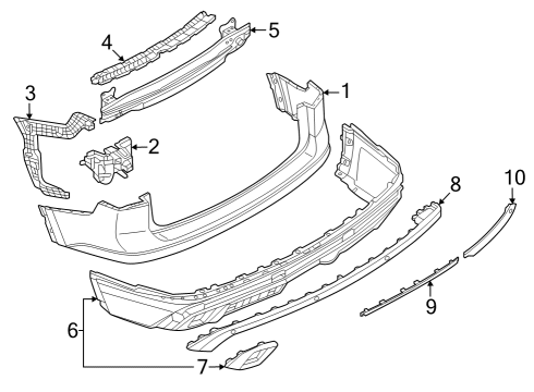 2024 Volkswagen Atlas Bumper & Components - Rear Diagram 1