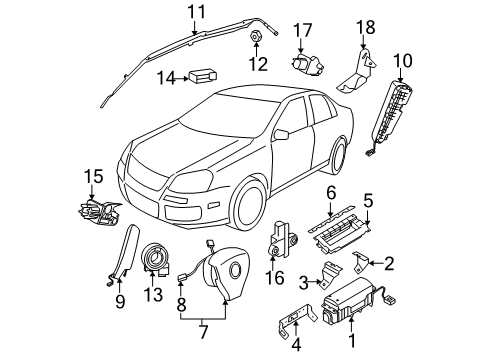 2008 Volkswagen Jetta Air Bag Components