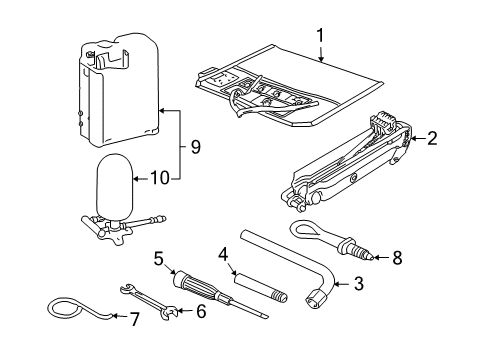 2006 Volkswagen Phaeton Interior Trim - Rear Body Diagram 1
