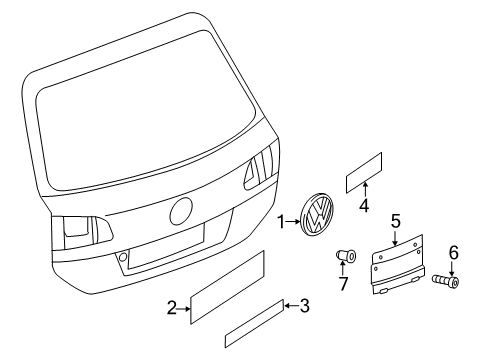 2012 Volkswagen Touareg Exterior Trim - Lift Gate Diagram 1