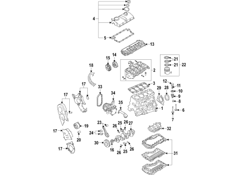 2015 Volkswagen Golf SportWagen Engine Parts & Mounts, Timing, Lubrication System Diagram 4