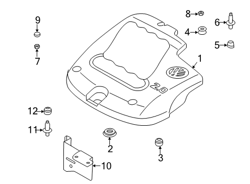 1999 Volkswagen Jetta Engine Appearance Cover