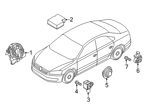 2012 Volkswagen Passat Air Bag Components Diagram 2