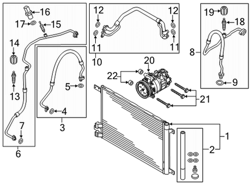 2021 Volkswagen Golf A/C Condenser, Compressor & Lines
