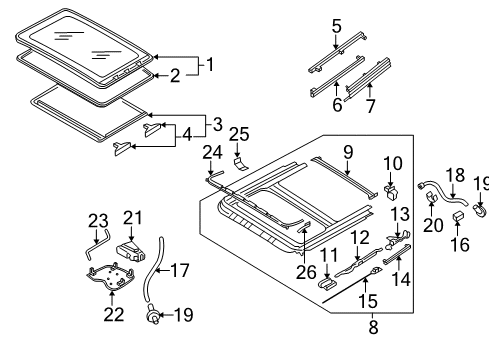 2004 Volkswagen Passat Sunroof  Diagram 1