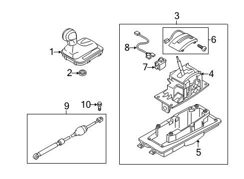 2012 Volkswagen Touareg Shift Knob Diagram for 7P1-713-203-A-DIC