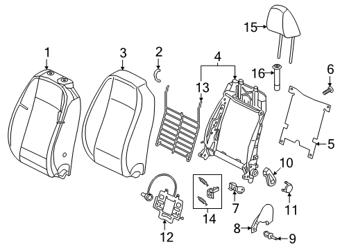 2021 Volkswagen Jetta Driver Seat Components Diagram 1