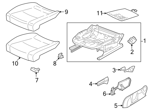 2023 Volkswagen Golf R Seat Frame Diagram for 5WA-881-106-G