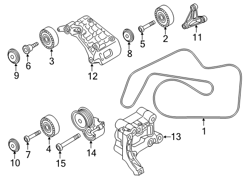 2015 Volkswagen Touareg Tensioner Diagram for 059-903-133-BA