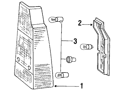 1987 Volkswagen Fox Combination Lamp Assy Diagram for 309-945-111-2
