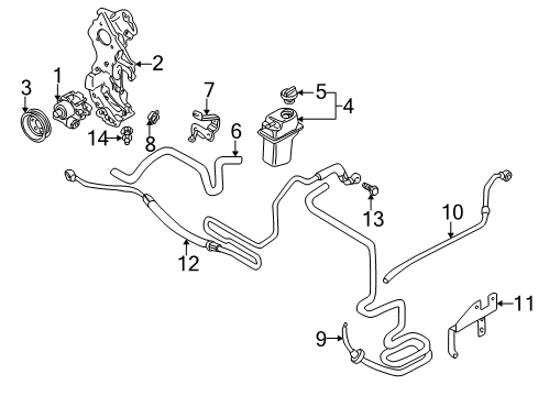 2006 Volkswagen Beetle Power Steering Pump Diagram for 1J0-422-152-K