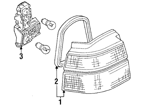 1993 Volkswagen Corrado Tail Lamp Assembly Diagram for 535-945-112-A
