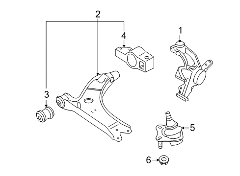 2011 Volkswagen Jetta Front Suspension, Control Arm, Stabilizer Bar Diagram 2
