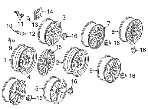 2008 Volkswagen Passat Wheels, Covers & Trim