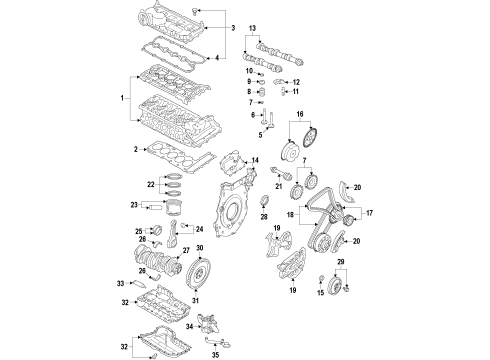 2008 Volkswagen Rabbit Engine Parts & Mounts, Timing, Lubrication System Diagram 2