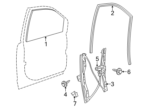 2012 Volkswagen Routan Front Door - Glass & Hardware