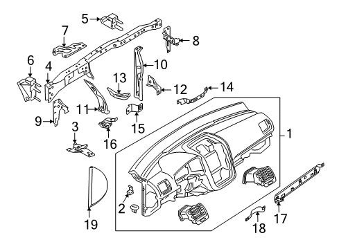 2013 Volkswagen Golf R Cluster & Switches, Instrument Panel Diagram 1