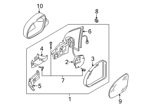 2008 Volkswagen Jetta Outside Mirrors
