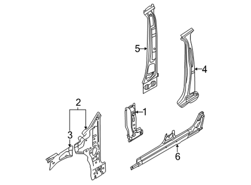 2024 Volkswagen Taos Center Pillar & Rocker, Hinge Pillar