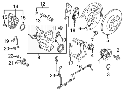 2023 Volkswagen Taos Hub Assembly Diagram for 5WA-501-611