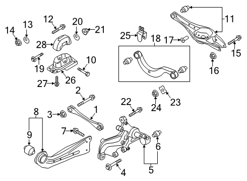 2022 Volkswagen Jetta Rear Suspension, Control Arm Diagram 1
