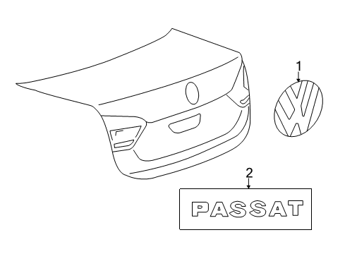 2019 Volkswagen Passat Exterior Trim - Trunk Lid