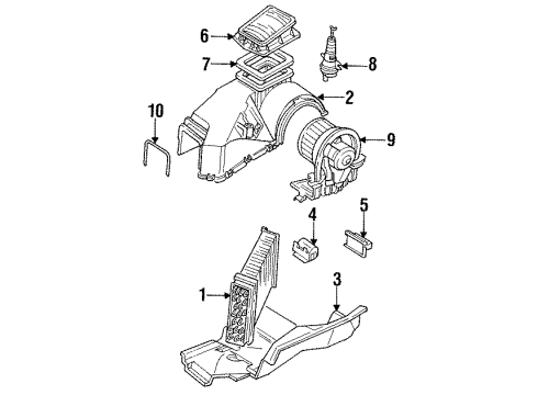 1994 Volkswagen Jetta A/C Evaporator Components