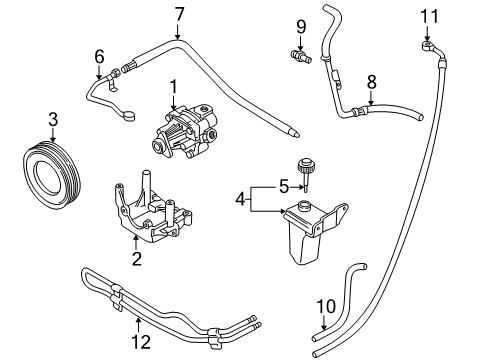 1998 Volkswagen Passat P/S Pump & Hoses, Steering Gear & Linkage Diagram 3