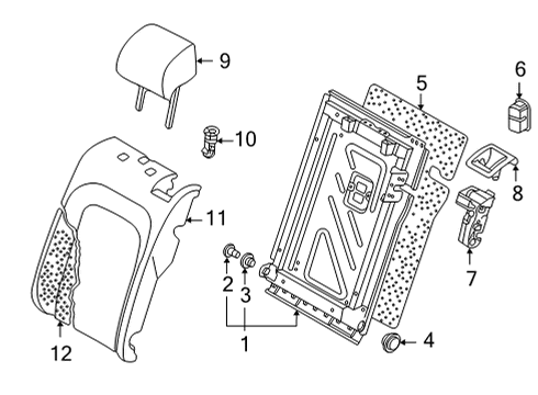 2022 Volkswagen Taos Rear Seat Components Diagram 1