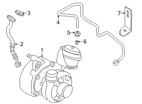 2006 Volkswagen Golf Turbocharger, Engine Diagram 1