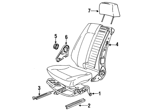 1988 Volkswagen Golf Seat Back Frame Diagram for 811-881-049-D