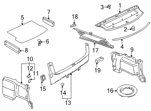 1999 Volkswagen Passat Interior Trim - Rear Body Diagram 1