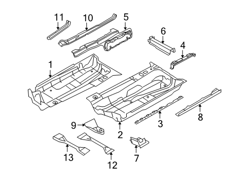 2016 Volkswagen Eos Pillars, Rocker & Floor - Floor & Rails